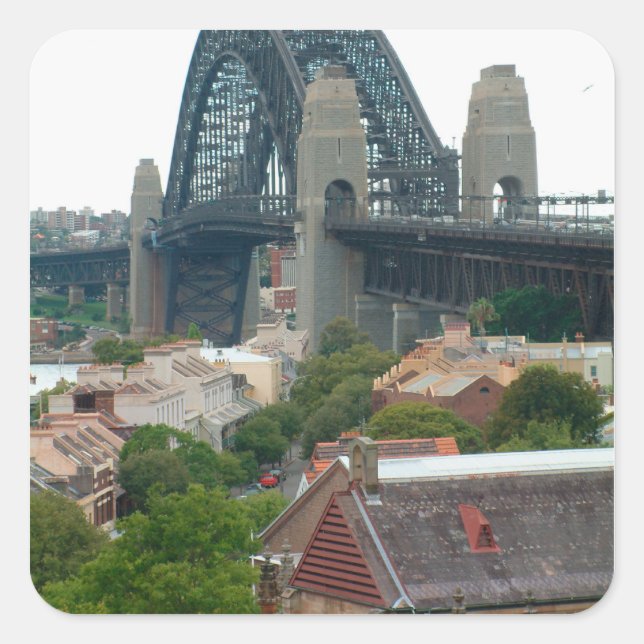 Sydney, Australia. Harbour Bridge. Square Sticker (Front)