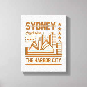 Sydney Australia Harbour City Modern Skyline Desig Canvas Print