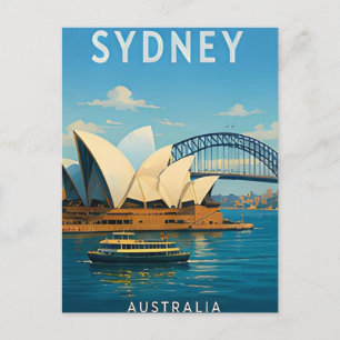 Sydney Australia Harbour Coastal Skyline Adventure Postcard