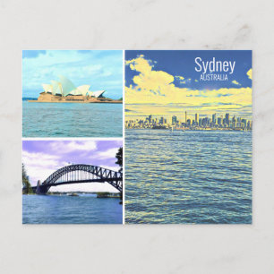 Sydney Australia icons Postcard