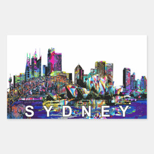 Sydney, Australia in graffiti Rectangular Sticker