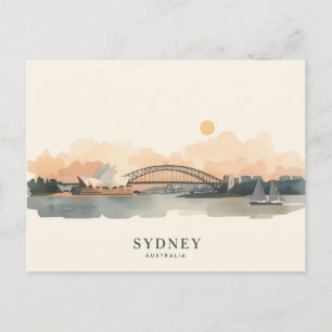 Sydney, Australia Minimalist Boho Travel Postcard