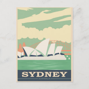Sydney Australia Opera House Vintage Travel Postcard