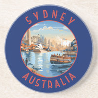 Sydney Australia Retro Distressed Circle