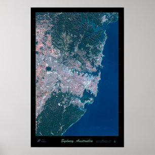 Sydney Australia satellite poster photo print map