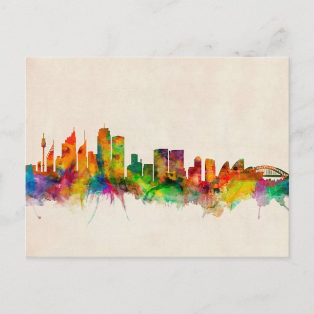 Sydney Australia Skyline Cityscape Postcard (Front)