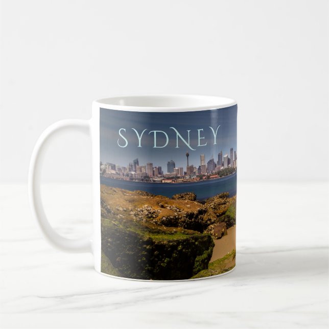 Sydney Australia Skyline, from Bradleys Head Coffee Mug (Left)