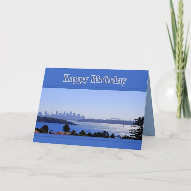Sydney, Australia, Skyline Happy Birthday Card (Front)