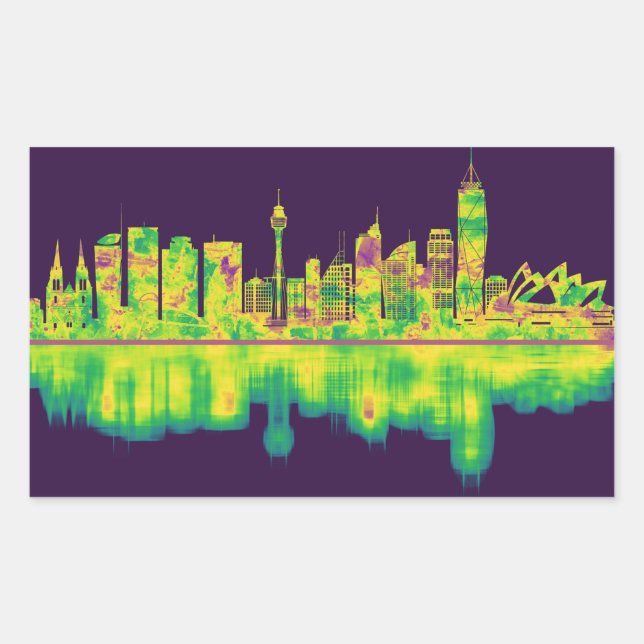 Sydney Australia Skyline Rectangular Sticker (Front)