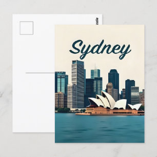 Sydney Australia Skyline Travel  Postcard