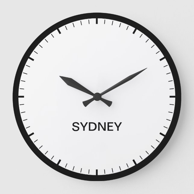 Sydney Australia Time Zone Newsroom Style Clock (Front)