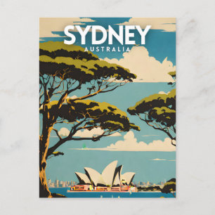 Sydney Australia Travel Art Postcard