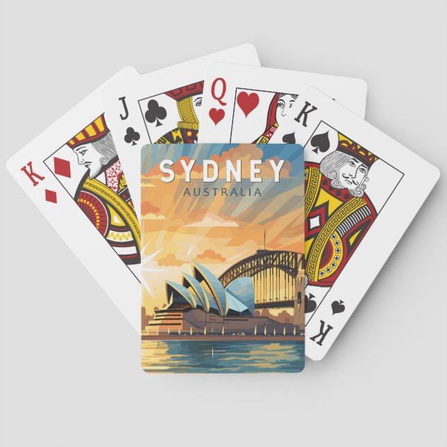 Sydney Australia Travel Art Vintage Playing Cards (Back)