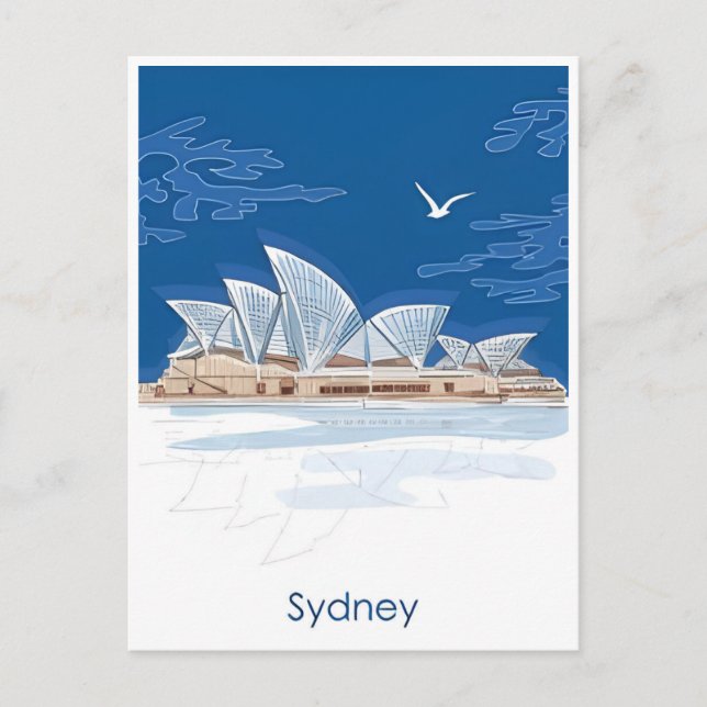Sydney Australia Travel Art Vintage  Postcard (Front)