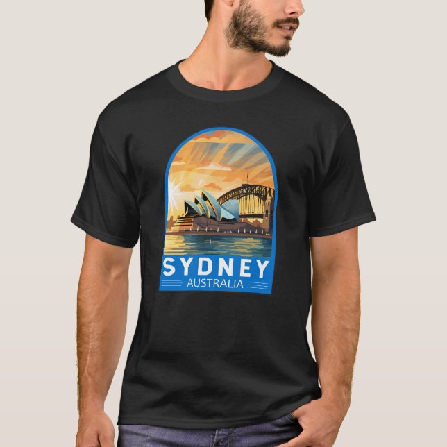 Sydney Australia Travel Art Vintage T-Shirt (Front)