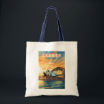 Sydney Australia Travel Art Vintage Tote Bag<br><div class="desc">Sydney retro vector travel design. Sydney,  capital of New South Wales and one of Australia's largest cities,  is best known for its harbourfront Sydney Opera House,  with a distinctive sail-like design.</div>
