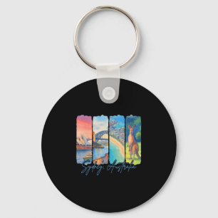 Sydney Australia Travel Trip Brushstroke Souvenir Key Ring