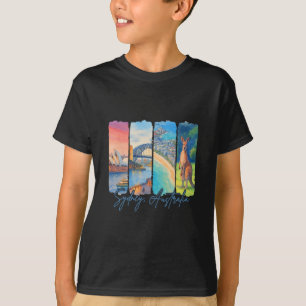 Sydney Australia Travel Trip Brushstroke Souvenir T-Shirt