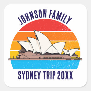 Sydney Australia Trip Opera House Customized Square Sticker