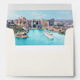 SYDNEY AUSTRALIA Tropical Beach Coast Cream Envelope