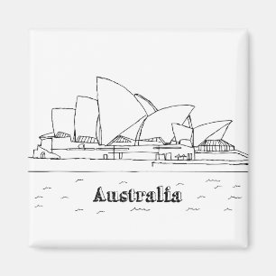 Sydney Australia Vacation Drawing Vacation Art Tra Magnet