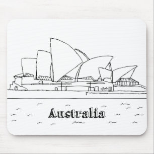 Sydney Australia Vacation Drawing Vacation Art Tra Mouse Mat