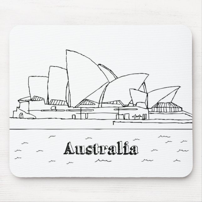 Sydney Australia Vacation Drawing Vacation Art Tra Mouse Mat (Front)