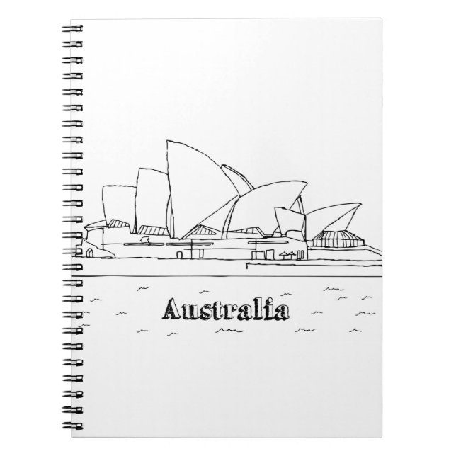 Sydney Australia Vacation Drawing Vacation Art Tra Notebook (Front)