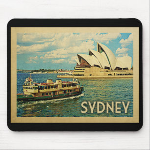 Sydney Australia Vintage Travel Mouse Mat