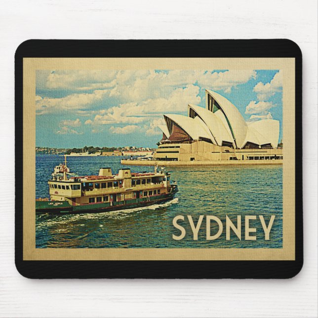 Sydney Australia Vintage Travel Mouse Mat (Front)
