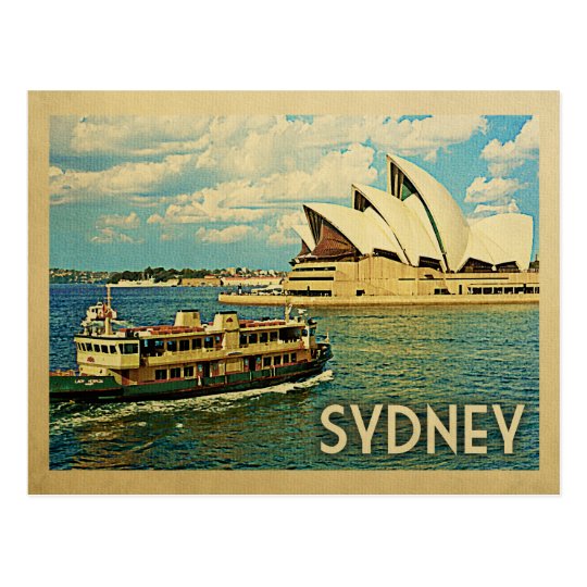 Sydney Australia Vintage Travel Postcard Zazzle.co.uk