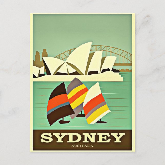 Sydney, Australia, vintage travel Postcard (Front)
