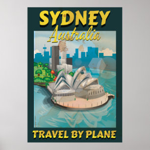 Sydney, Australia vintage travel poster