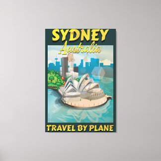 Sydney,Australia vintage travel poster Canvas Print