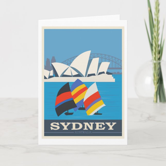 Sydney, Australia Vintage Travel Poster Card (Front)