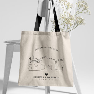 Sydney Australia Wedding Stylised Deco Skyline Tote Bag