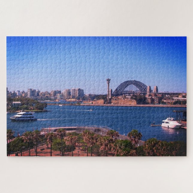 Sydney, Boats & Harbor Bridge /Australia Jigsaw Puzzle (Horizontal)
