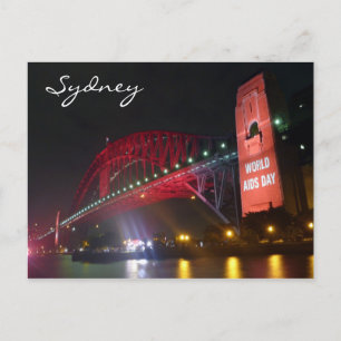 sydney bridge aids night postcard