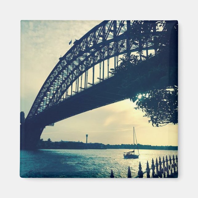 sydney bridge dusk magnet (Front)