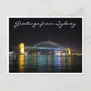 sydney bridge greetings postcard