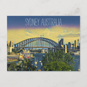 sydney bridge view postcard