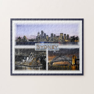 Sydney by Night - Australia - Mosaic - Jigsaw Puzzle