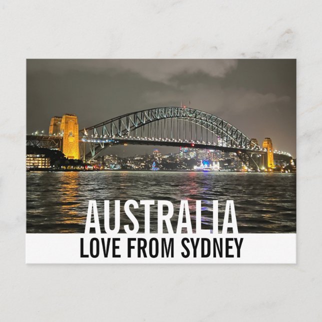 Sydney by Night Love from Australia  Postcard (Front)