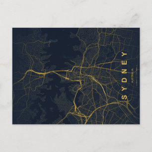 Sydney City Map Minimal Postcard