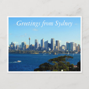 sydney city skyline greetings postcard
