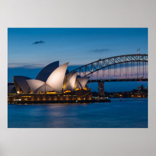Sydney cityscape at night, Australia Poster