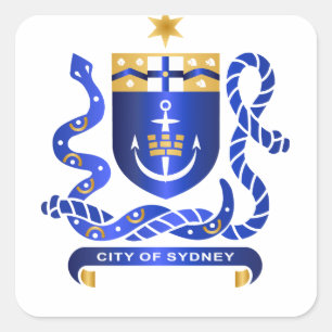 Sydney coat of arms square sticker