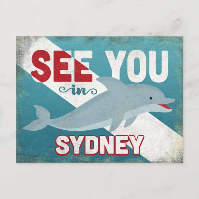 Sydney Dolphin - Retro Vintage Travel Postcard (Front)