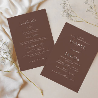 SYDNEY Espresso All in One Wedding Invitation