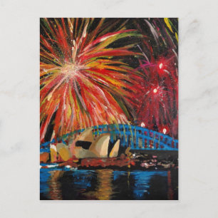 Sydney Firework at Opera House Postcard
